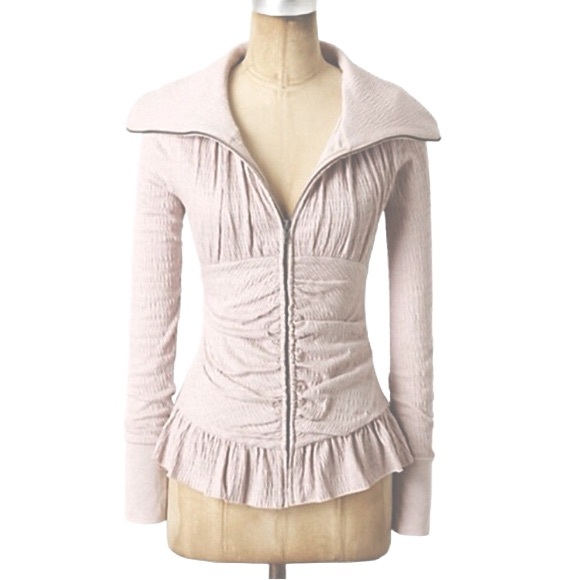 ANTHRO Eloise Zip Corset Style Cardi/Jacket Size L - Picture 1 of 8